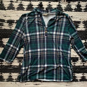Women’s quarter sleeve plaid maternity top